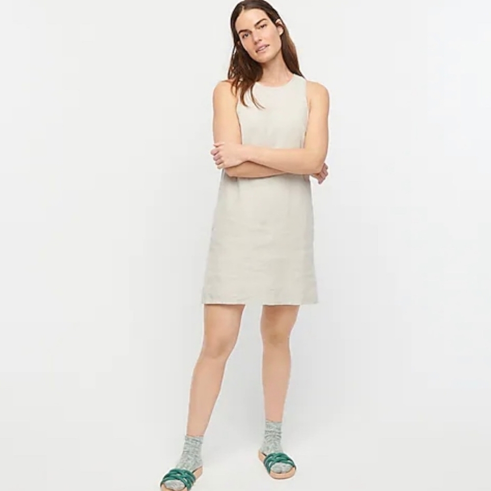 J. Crew Button Back Linen Dress Xxs